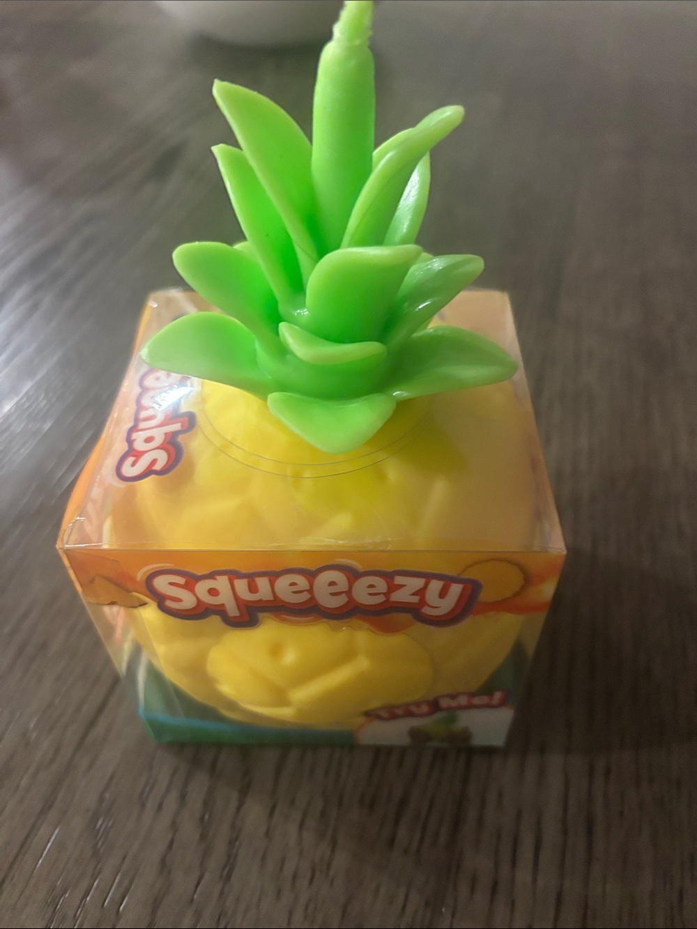 Yellow Pineapple Plush Squishy Toy with Green Top